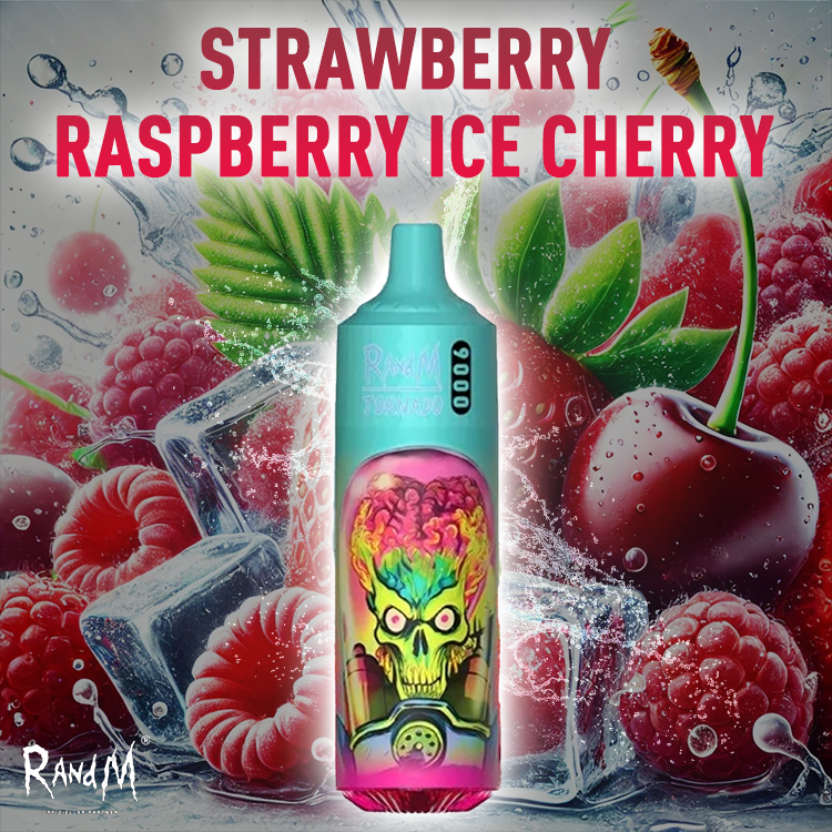 RandM Tornado Vape 9000- Strawberry Raspberry Ice Cherry