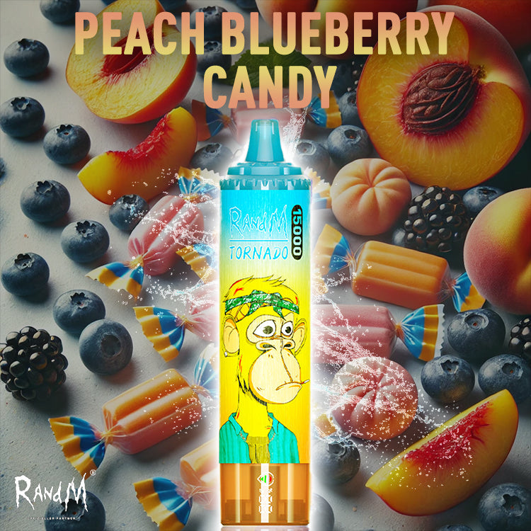 RandM Tornado Vape 15000- Peach Blueberry Candy